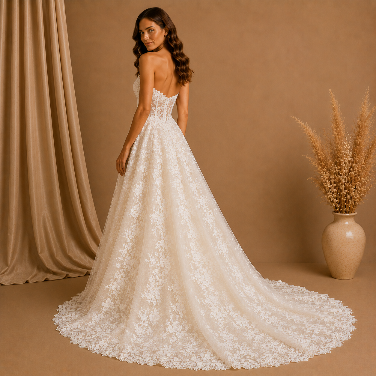 Ivory Lace Wedding Gown