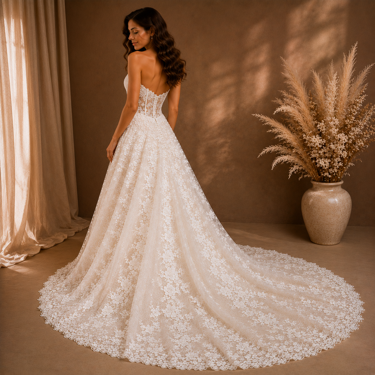 Ivory Lace Wedding Gown