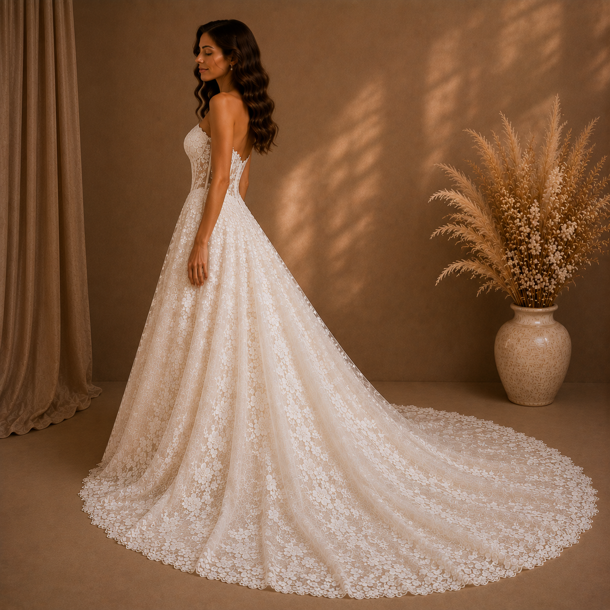 Ivory Lace Wedding Gown