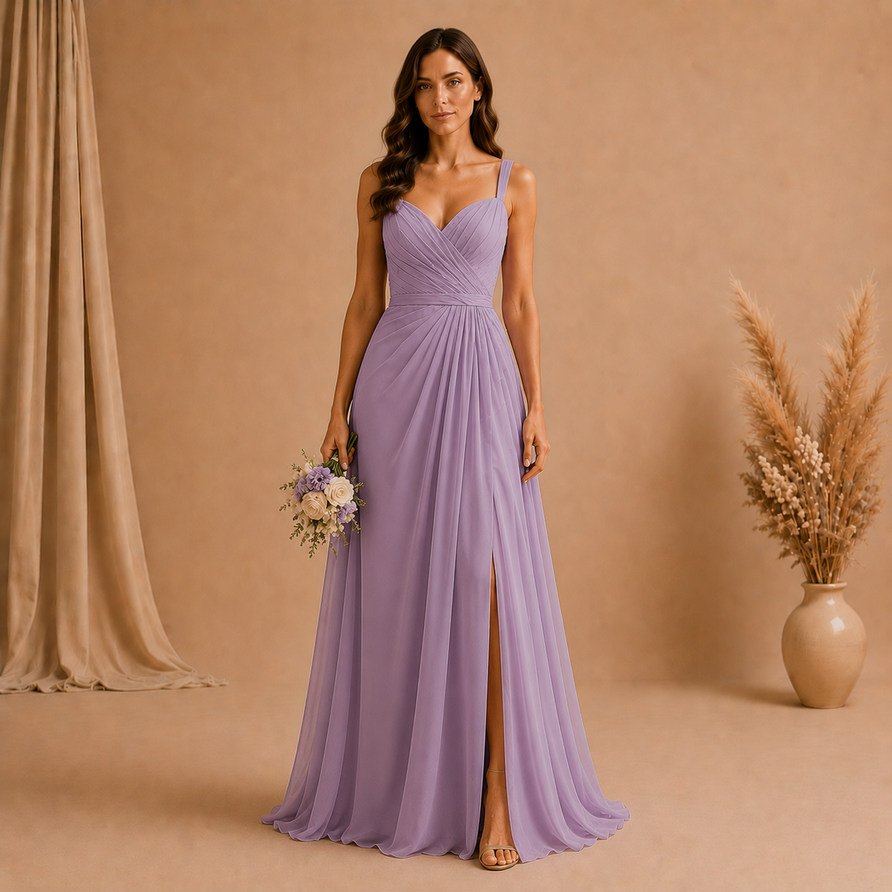 Lavender Bridesmaid Gown