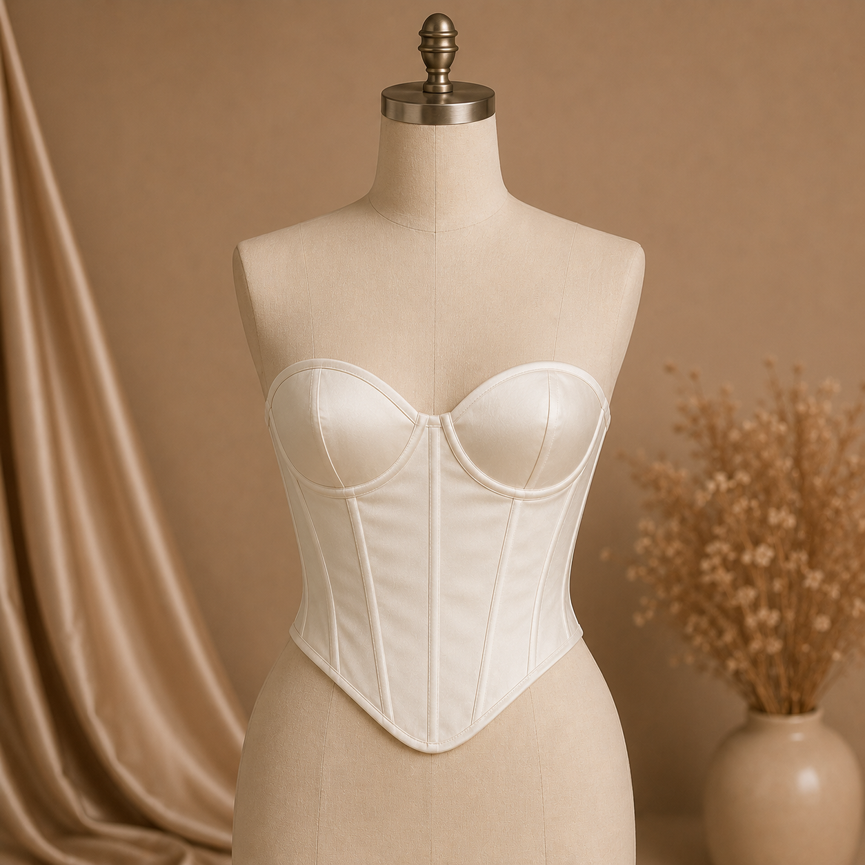Silk Bridal Corset Top